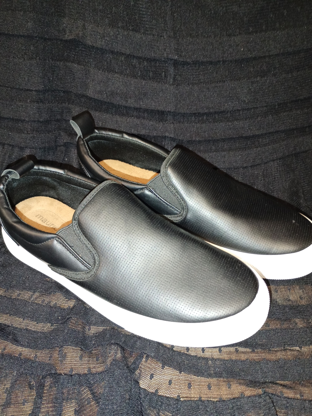 Maurices Black Slip-On Sneakers with White Platform Sole Women's Size 9